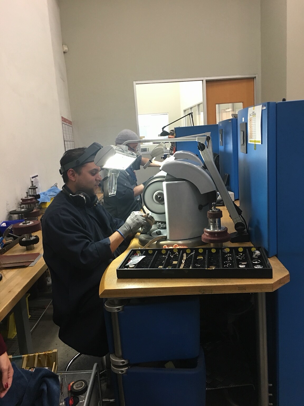 Watch bracelet being professionally refinished